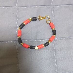 Black and Red Beaded Bracelet